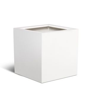 Polystone  Cube Planter White