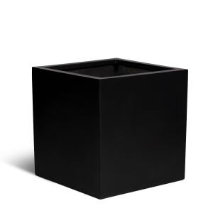 Polystone  Cube Planter Black